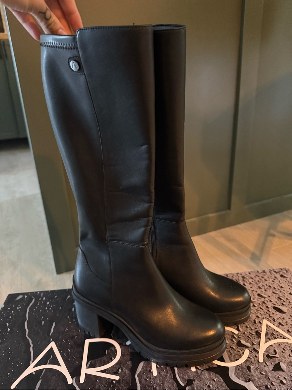 Browns - Artica Black Tall Platform Boots